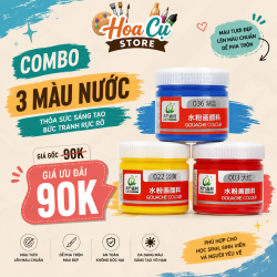 combo 3 màu Màu Nước CHINJOO 100ml Cao Cấp tô tranh, tượng, làm ấn phẩm
